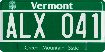VT license plate ALX041