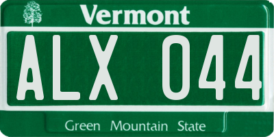 VT license plate ALX044