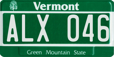 VT license plate ALX046