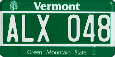 VT license plate ALX048