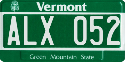 VT license plate ALX052