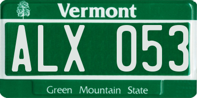 VT license plate ALX053