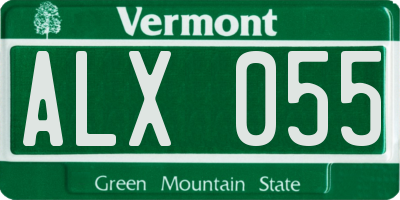 VT license plate ALX055