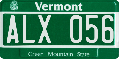 VT license plate ALX056