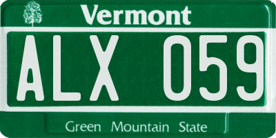 VT license plate ALX059