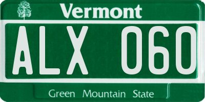 VT license plate ALX060