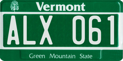 VT license plate ALX061