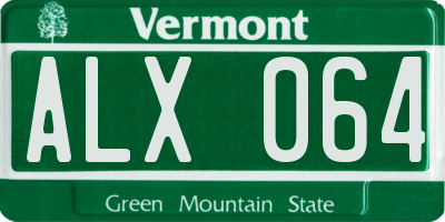VT license plate ALX064