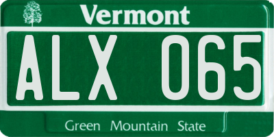 VT license plate ALX065