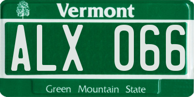VT license plate ALX066