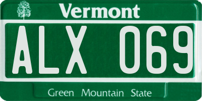 VT license plate ALX069
