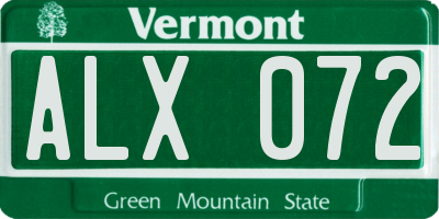 VT license plate ALX072