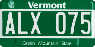VT license plate ALX075