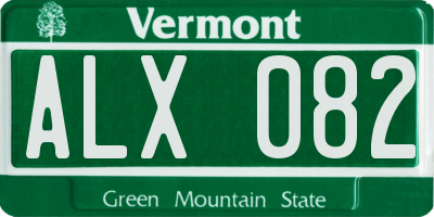 VT license plate ALX082