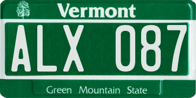 VT license plate ALX087