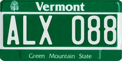 VT license plate ALX088