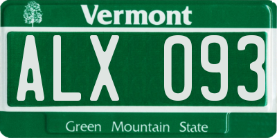 VT license plate ALX093