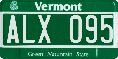 VT license plate ALX095