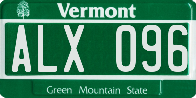 VT license plate ALX096