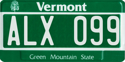 VT license plate ALX099