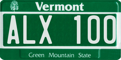 VT license plate ALX100