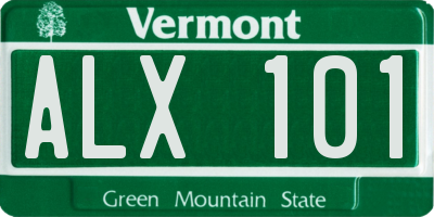 VT license plate ALX101