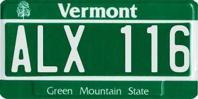 VT license plate ALX116
