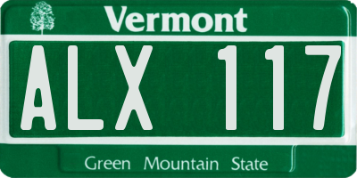 VT license plate ALX117