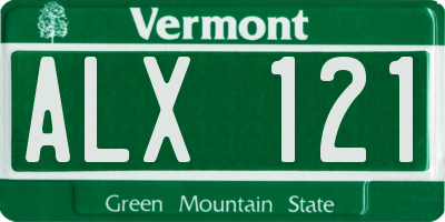 VT license plate ALX121