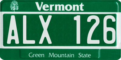 VT license plate ALX126