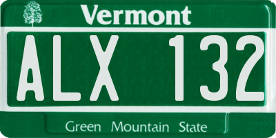VT license plate ALX132