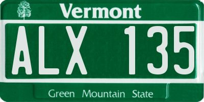 VT license plate ALX135