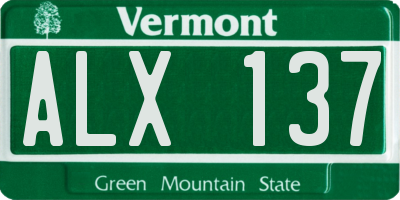 VT license plate ALX137