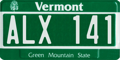 VT license plate ALX141
