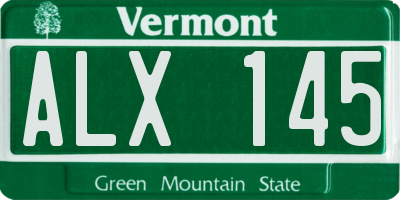 VT license plate ALX145