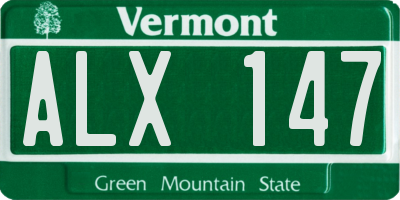 VT license plate ALX147