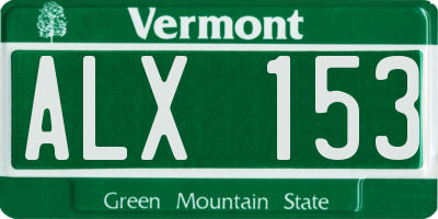 VT license plate ALX153
