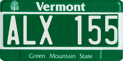 VT license plate ALX155