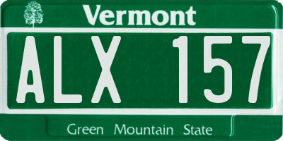 VT license plate ALX157