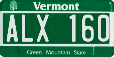 VT license plate ALX160
