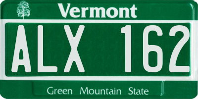 VT license plate ALX162