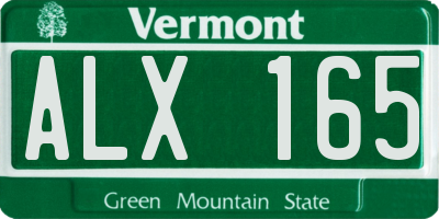VT license plate ALX165