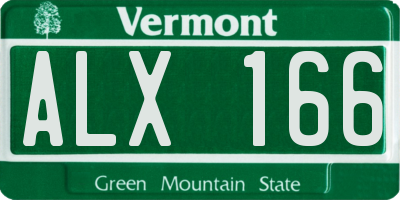 VT license plate ALX166