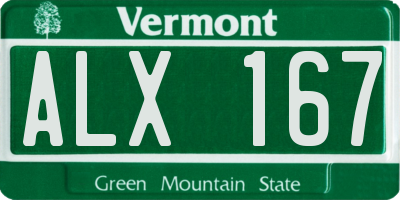 VT license plate ALX167