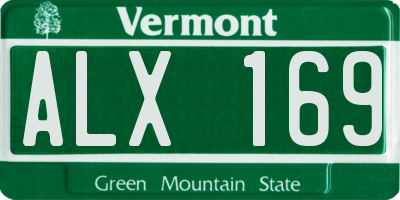 VT license plate ALX169