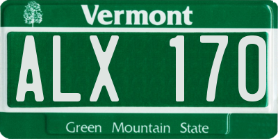 VT license plate ALX170