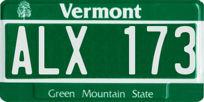 VT license plate ALX173