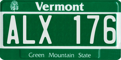 VT license plate ALX176