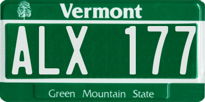 VT license plate ALX177