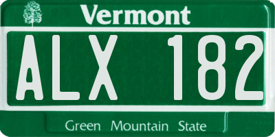 VT license plate ALX182